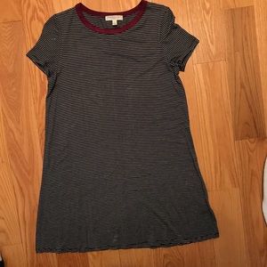 Black and white striped kids dress